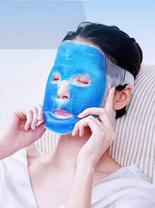 1pc Cooling Gel Face Mask Ice Pack Facial Mask To Relieve Fatigue & Aid Sleep - Blue - View 2