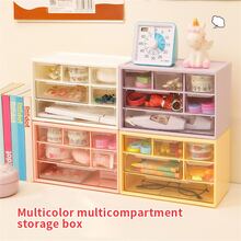 Kumilo Desktop Storage Box For Students, Large 6-cube Drawer Type Table Organizer With Dividers For Dressing Table, Jewelry Lens Case, Desk Drawer Type Sorting Storage Box, Makeup Stationery Brightly Colored Drawer Type Storage Box, Large Capacity Storage Box For Notebook - Yellow - View 6