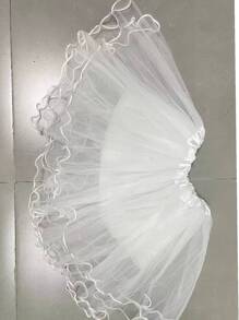 Four-layered Tulle Princess Dress With Net Yarn Fabric, Perfect For Carnivals, Masquerades And Other Parties For Adult Women, Stage Performance And Performances - White - View 1