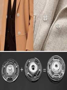 8對/套透明隱藏按扣&圓形女性鈕扣&鈕扣&套頭毛衣鈕扣&襯衫鈕扣&縫紉按鈕&外套暗扣 - 無色 - 查看 5