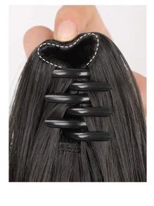 Synthetic Straight Long Ponytail Extension Hairpiece - Dark Brown - View 5
