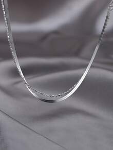 1pc Minimalist Ins Cool S925 Sterling Silver Double Layer Snake Bone Chain Bracelet For Women Gift High-End Jewelry - Silver - View 6