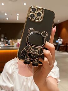Phone Case With Astronaut Design Phone Holder - Black - View 3
