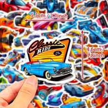 50入組超級跑車賽車塗鴉貼紙,可愛卡通貼紙貼花適用於男孩