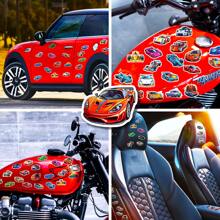 50入組超級跑車賽車塗鴉貼紙,可愛卡通貼紙貼花適用於男孩