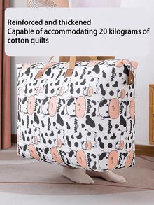 1 Miếng Có thể mang đi Hình con bò Túi bảo quản , Dễ thương Hình con bò Túi bảo quản , Chống ẩm Và Không thấm nước Túi lưu trữ chăn , Hành lý Bao bì , Và Sắc Chống lại Túi bảo quản - Đen và trắng - Xem 2