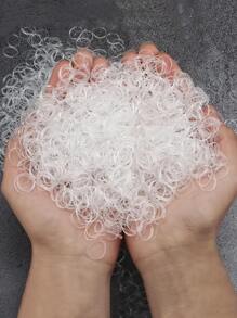 1000 cái/gói Trong suốt Mini Dây thun - trắng - Xem 1