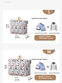 1 Miếng Có thể mang đi Hình con bò Túi bảo quản , Dễ thương Hình con bò Túi bảo quản , Chống ẩm Và Không thấm nước Túi lưu trữ chăn , Hành lý Bao bì , Và Sắc Chống lại Túi bảo quản - Đen và trắng - Xem 7