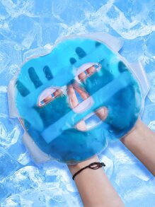 1pc Cooling Gel Face Mask Ice Pack Facial Mask To Relieve Fatigue & Aid Sleep - Blue - View 5