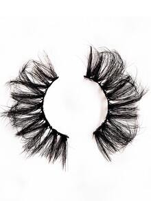 Asiteo 4 Pairs 25mm 9D Faux Mink Lashes Bulk Russian Volume Fluffy Natural False Eyelashes Thick Dramatic Faux Mink Eyelashes - 黑色 - 查看 7