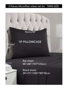 Single Bed Sheet Set- 3 Piece Signature Collection Bedding Set With Pillowcases- Soft, Cooling Bed Sheets- 16 Inch Deep Pocket- Wrinkle, Fade, Stain Resistant - 淺灰色 - 查看 2