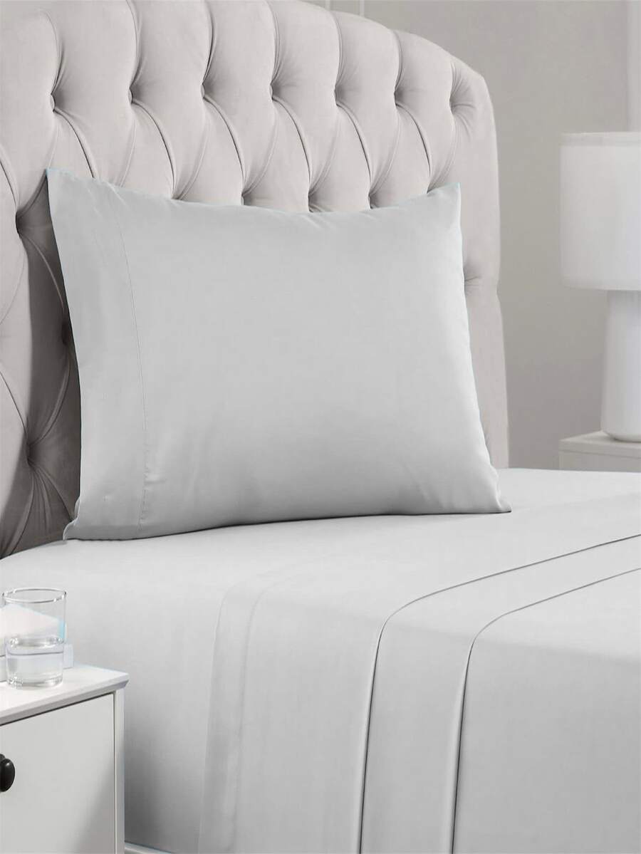 Single Bed Sheet Set- 3 Piece Signature Collection Bedding Set With Pillowcases- Soft, Cooling Bed Sheets- 16 Inch Deep Pocket- Wrinkle, Fade, Stain Resistant - 淺灰色 - 查看 1