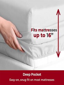 Single Bed Sheet Set- 3 Piece Signature Collection Bedding Set With Pillowcases- Soft, Cooling Bed Sheets- 16 Inch Deep Pocket- Wrinkle, Fade, Stain Resistant - 淺灰色 - 查看 4