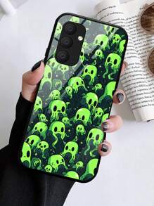 Alien Pattern Phone Case,International Version, Not The Domestic Version - Green - View 1