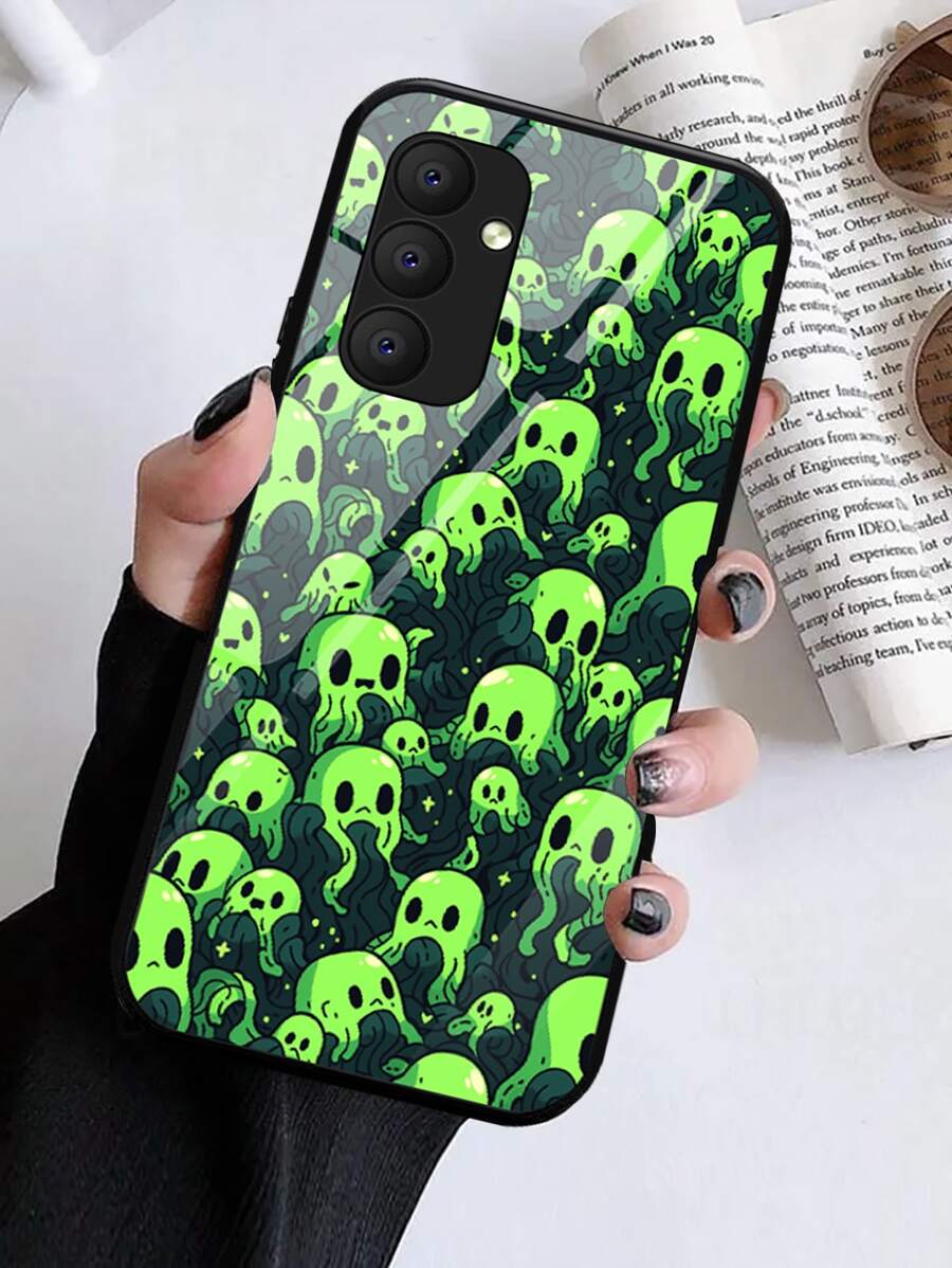 Alien Pattern Phone Case,International Version, Not The Domestic Version - Green - View 1
