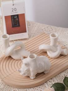 chenguang 1入組極簡陶瓷香薰燭臺 - 米色 - 查看 4