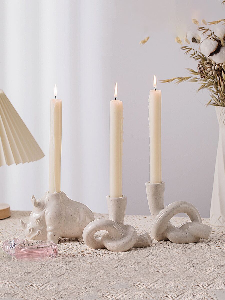 chenguang 1入組極簡陶瓷香薰燭臺 - 米色 - 查看 1