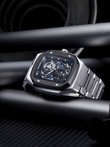 RONMAR 男士骷髏機械手表 - 黑色 - 查看 4