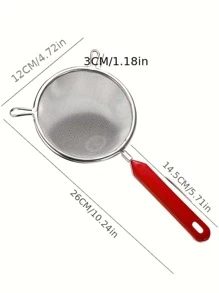 plys 不銹鋼面粉篩廚房豆漿果汁過濾網油過濾勺手持雙耳篩油漏勺 - 銀色 - 查看 6