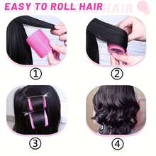 12 件/套多色超級巨型捲髮器帶夾子，魔術抓握式，適合長/中/短髮，流蘇，DIY 捲髮器 - 彩色 - 查看 4