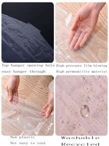 10pcs Transparent Disposable Garment Bags For Clothes Dust-Proof Cover For School,Office,Household,Travel,Bag,Organizer,Storage - Clear - View 3