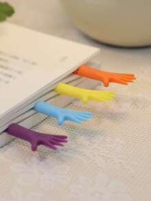 4入组/套隨機色DIY設計卡通書籤,畢業禮物創意紀念品字母夾 - 彩色 - 查看 3