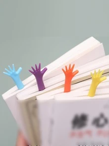 4入组/套隨機色DIY設計卡通書籤,畢業禮物創意紀念品字母夾 - 彩色 - 查看 4