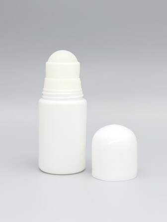 1入組50毫升空白色塑料滾珠瓶，適用於潤膚露、除臭劑、香水液體DIY，帶塑料球和蓋子