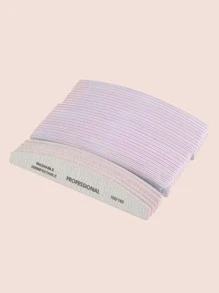 10pcs/Set Professional Half-Moon Shaped Purple Core Nail File 100/180 Grit, Double Sided Coarse/Fine Sanding Surface, Durable And Effective For Nail Art,Nail Supplies,Nail Tools,Nail Art Tools,Back To School,Nails,Nail Tools For Press On Nails