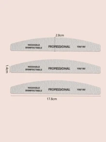 10pcs/Set Professional Half-Moon Shaped Purple Core Nail File 100/180 Grit, Double Sided Coarse/Fine Sanding Surface, Durable And Effective For Nail Art,Nail Supplies,Nail Tools,Nail Art Tools,Back To School,Nails,Nail Tools For Press On Nails