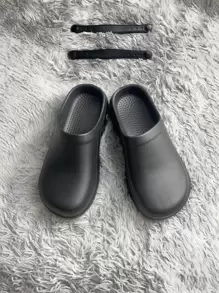 厨师鞋耐油防滑鞋防水EVA轻便舒适工作鞋 - 黑色 - 查看 1