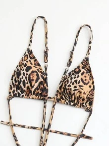 Women Tie-Dye Hollow Out One-Piece Athletic Swimsuit - Multicolor - View 4