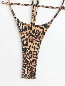 Women Tie-Dye Hollow Out One-Piece Athletic Swimsuit - Multicolor - View 5