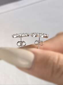 1對迷人 925 純銀愛心心形莫桑鑽水鑽女式耳環女士珠寶約會禮物婚禮永恆承諾訂婚耳環高級珠寶