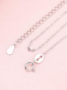 1 bộ Tối giản Tim Trắng Khối Zirconia  Chất rắn 925 sterling bạc Nhẫn Dây chuyền Trụ Hoa tai Bộ trang sức Lễ cưới Hôn ước Trang sức cô dâu - Bông tai vòng cổ 1 bộ - Xem 8