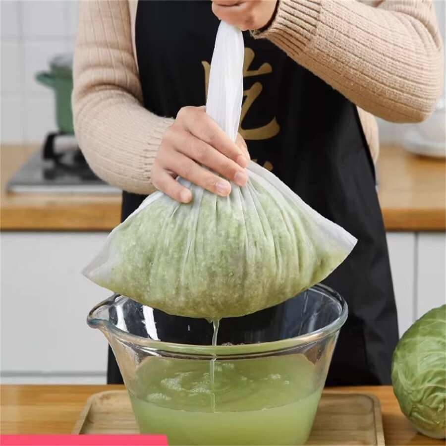 豆漿過濾器包,果汁過濾布,細網过滤器適用於豆腐,堅果牛奶,酸奶,起司,和 - 白色 - 查看 1