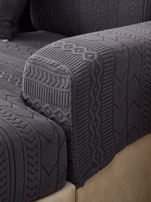 1pc Waterproof And Stretch Elastic Sofa Cover With Rhombus Print Fit For 1/2/3/4-seats L-shaped Sofa Cushion Protective Slipcover Armrest Cover Backrest Cover - Dark Grey - View 5