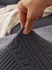 1pc Waterproof And Stretch Elastic Sofa Cover With Rhombus Print Fit For 1/2/3/4-seats L-shaped Sofa Cushion Protective Slipcover Armrest Cover Backrest Cover - Dark Grey - View 9