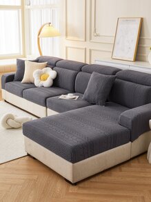 1pc Waterproof And Stretch Elastic Sofa Cover With Rhombus Print Fit For 1/2/3/4-seats L-shaped Sofa Cushion Protective Slipcover Armrest Cover Backrest Cover - Dark Grey - View 10