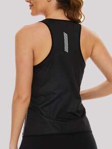 塑身衣背心女性工字汗背心上衣 - 黑色 - 查看 2