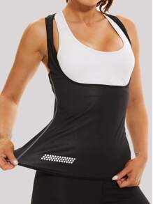 塑身衣背心女性工字汗背心上衣 - 黑色 - 查看 1