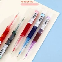 12colors/box Colorful Liquid Ink Ballpoint Pens, Neutral Pens - Apricot - View 6