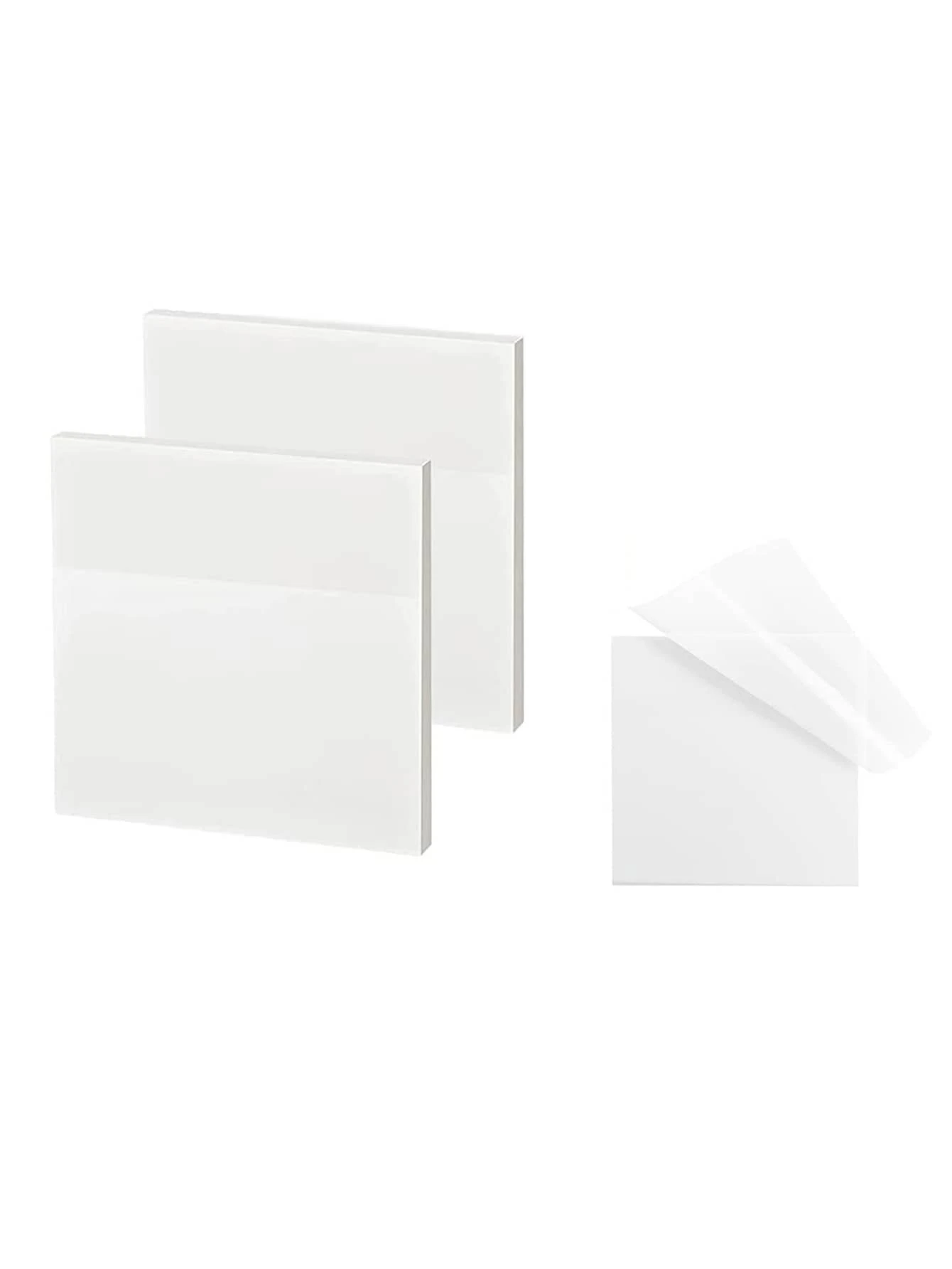100pcs-3 X 3 Inch Translucent Sticky Notes, Waterproof Self-stick Semi-transparent Memo Pad For Writing Notes, Reminders In School And Office - Clear - View 1