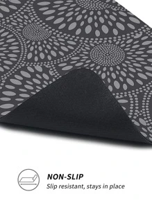 1入經典印花樓梯墊,現代化滌綸材質tpr底層防滑地毯 30''x8'' 室內樓梯踏墊