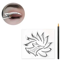2pcs Eye Makeup Stencil Stickers And Eyeliner Brush Cosmetic Tools, Nine-tailed Fox Eye Shadow, Non-drying Eye Adhesive, Disposable Eye Liner Brush - Multicolor - View 5