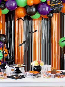 1pc/4pcs Multicolor Beaded Curtain, Holiday Party Background Wall Scene Atmosphere Decor, Suitable For Halloween, Christmas, Birthday Party, Decorative Backdrop Curtain - Multicolor - View 4
