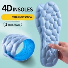 5D 按摩记忆泡沫鞋垫 适用于鞋子 鞋底 透气缓冲 运动跑步鞋垫 适用于鞋子 - 藍色 - 查看 1