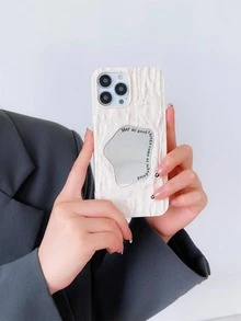 紋理質感抗秋季手機殼 - 米色 - 查看 2