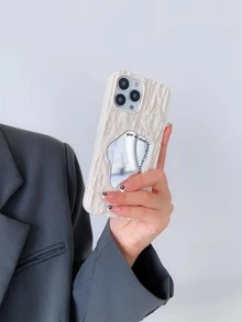 紋理質感抗秋季手機殼 - 米色 - 查看 3