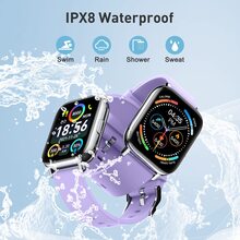 2023新款智能手錶適合男士女性健身BT智能手錶適用於安卓手機iPhone防水跑步運動數字手錶血壓心率檢測睡跟踪器 - 紫色 - 查看 4